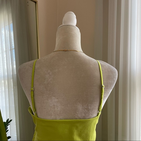 Zara Key Lime Cut Out Mini Dress Size L - Picture 4 of 11